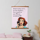 Beziehungen sind wie Algebra Funny Quip Wandteppich Mit Holzrahmen (Schlafzimmer)