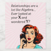 Beziehungen sind wie Algebra Funny Quip Weinetikett (Einzelnes Label)