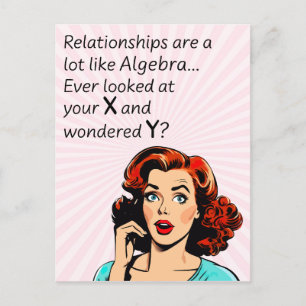 Beziehungen sind wie Algebra Lustiger Spruch Postkarte