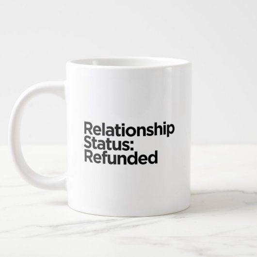 Beziehungsstatus: Erstattet | Scheidungsgeschenk  Jumbo-Tasse (Links)