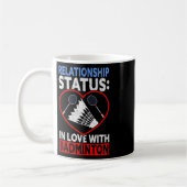 Beziehungsstatus in Liebe mit Badminton Funny B Kaffeetasse (Links)