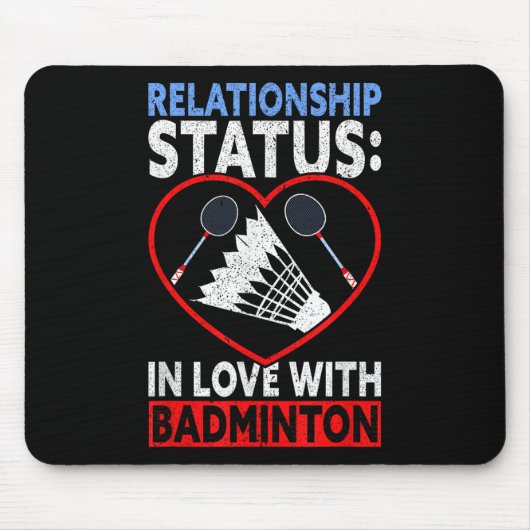 Beziehungsstatus In Liebe Mit Lustig Badminton B Mousepad (Vorne)