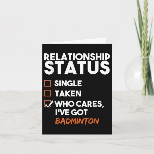 Beziehungsstatus IV Got Badminton Funny Sarcas Karte (Vorderseite)