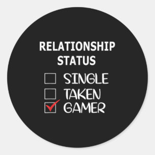 Beziehungsstatus Single Vergeben Gamer Runder Aufkleber