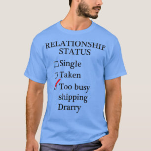 Beziehungsstatus Zu beschäftigt mit dem Versand vo T-Shirt