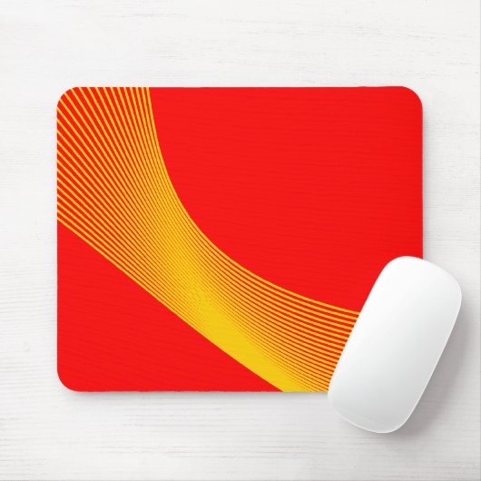 Bézier Curves - Amber on Red Mousepad (Mit Mouse)