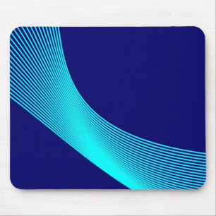 Bézier Curves - Cyan on Dark Blue 00066 Mousepad