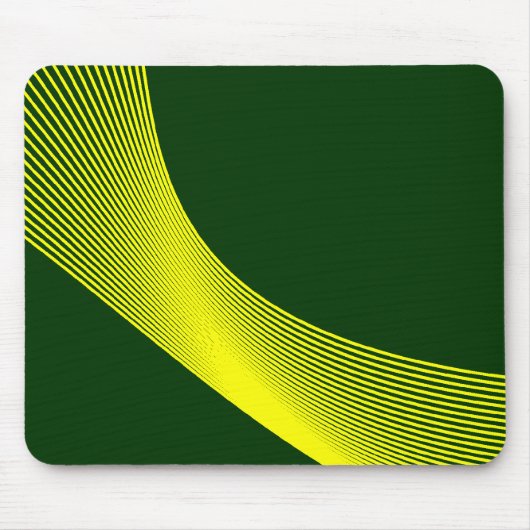 Bézier Curves - Gelb auf Dunkelgrün 003300 Mousepad (Vorne)