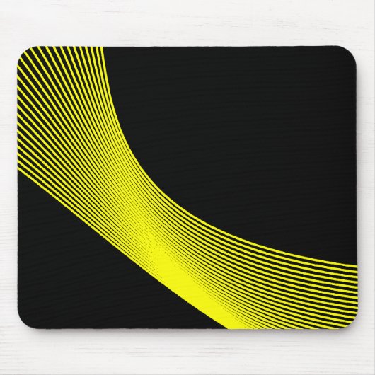 Bézier Curves - Gelb auf schwarz Mousepad (Vorne)