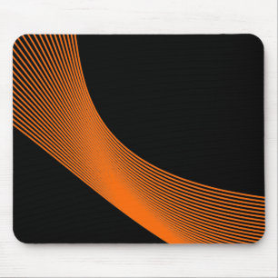 Bézier Curves - Orange auf schwarz Mousepad