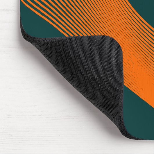 Bézier Curves - Orange on Dark Green 003333 Mousepad (Ecke)