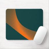 Bézier Curves - Orange on Dark Green 003333 Mousepad (Mit Mouse)