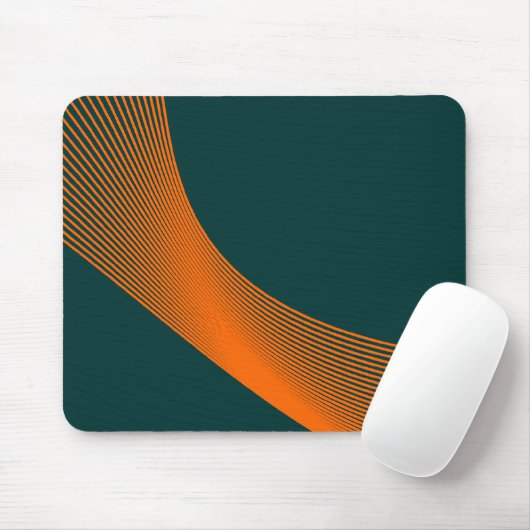 Bézier Curves - Orange on Dark Green 003333 Mousepad (Mit Mouse)