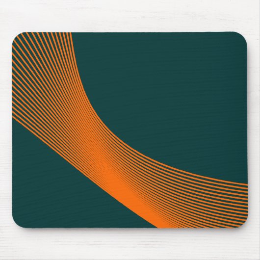 Bézier Curves - Orange on Dark Green 003333 Mousepad (Vorne)