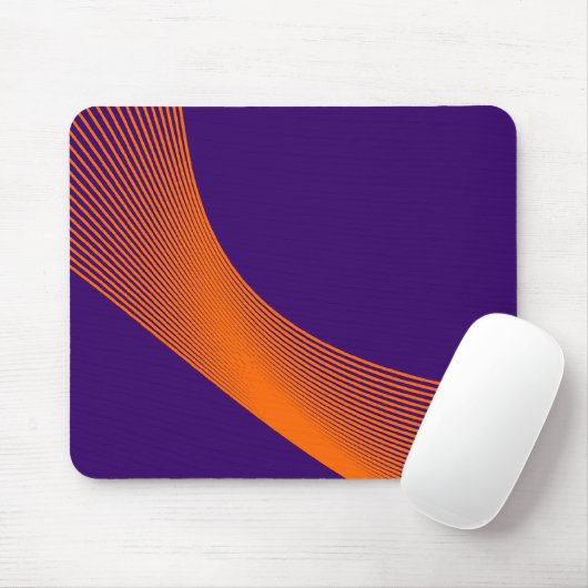 Bézier Curves - Orange on Deep Lila 330066 Mousepad (Mit Mouse)