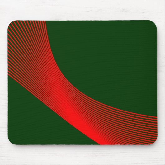 Bézier Curves - Rot auf Dunkelgrün 003300 Mousepad (Vorne)