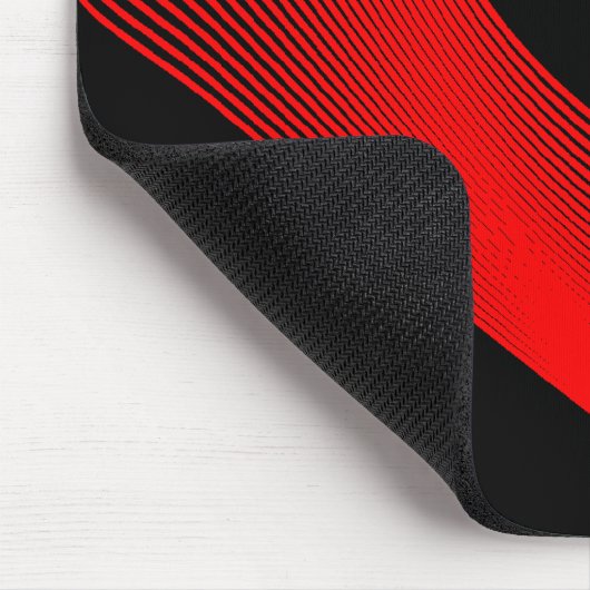 Bézier Curves - Rot auf Schwarz Mousepad (Ecke)