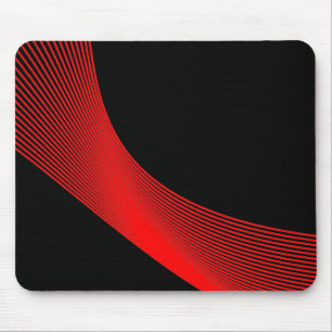 Bézier Curves - Rot auf Schwarz Mousepad