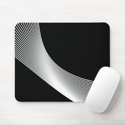 Bézier Curves - Weiß auf Schwarz Mousepad (Mit Mouse)