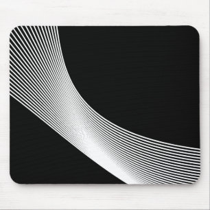 Bézier Curves - Weiß auf Schwarz Mousepad
