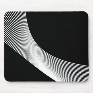 Bézier Curves - Weiß auf Schwarz Mousepad