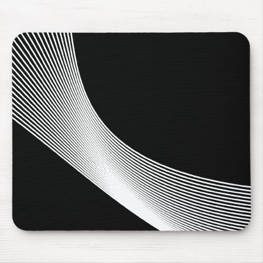 Bézier Curves - Weiß auf Schwarz Mousepad (Vorne)