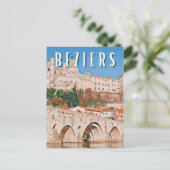 Beziers Foto Vintage Postkarte (Stehend Vorderseite)