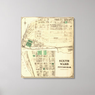 Bezirk 6 von Pittsburgh, Pennsyvania Leinwanddruck
