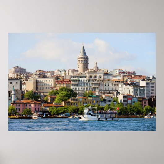 Bezirk Beyoglu und Galata Tower in Istanbul Poster (Vorne)