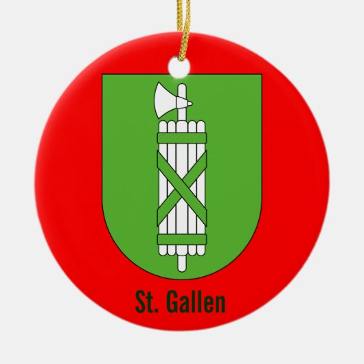Bezirk St Gallen * Weihnachtsverzierung Keramikornament (Vorne)