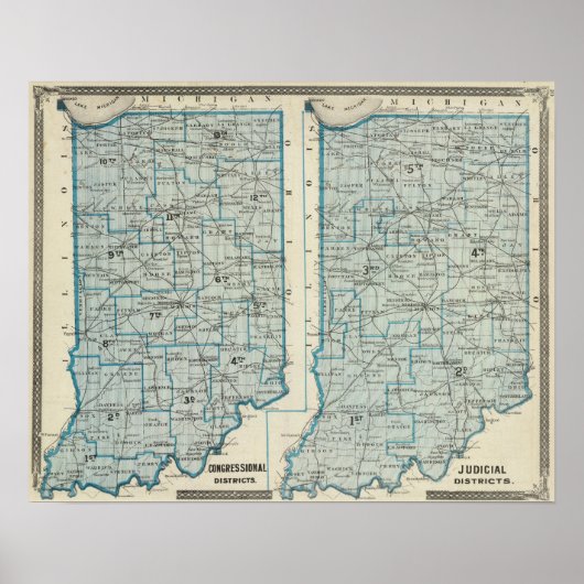 Bezirke der Justiz Indiana Poster (Vorne)