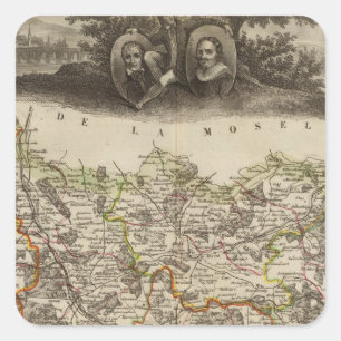 Bezirksgrenzen Quadratischer Aufkleber