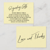 Bezüglich Geschenke Handwriting Simple Light Yello Begleitkarte (Vorne/Hinten)