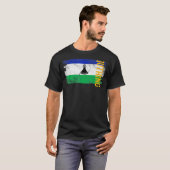 Bezwingen der Lesotho-Flagge für Basotho Männer Fr T-Shirt (Vorne ganz)
