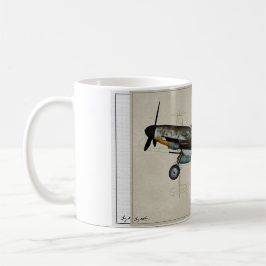 bf-109 Weiß 1 Kaffeetasse (Links)
