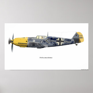 BF-109E, gefolgt von Ge. Galland, 1940 Poster