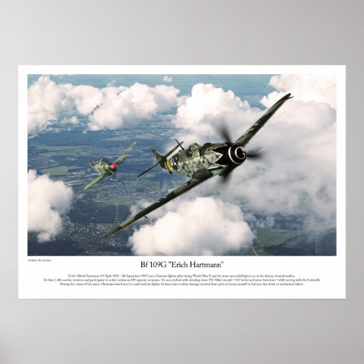 Bf 109G-6 "Erich Hartmann" Poster (Vorne)