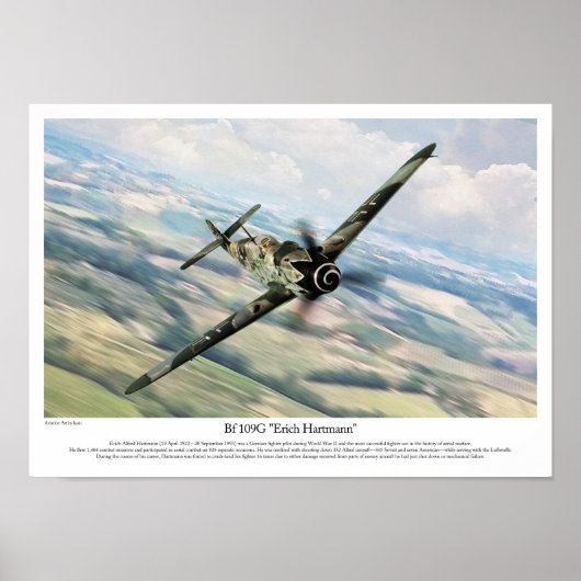 Bf 109G-6 "Erich Hartmann" Poster (Vorne)