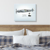 BF-109G Franz Stigler Profil Leinwanddruck (Insitu (Schlafzimmer))