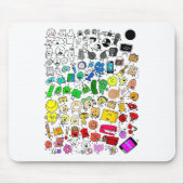 BFDI - Unbelebte Insanität Alle Zeichen _1 Mousepad (Vorne)