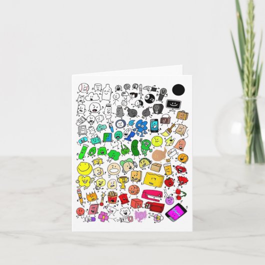 BFDI: Unbelebte Unsicherheit Alle Zeichen Karte (Vorderseite)