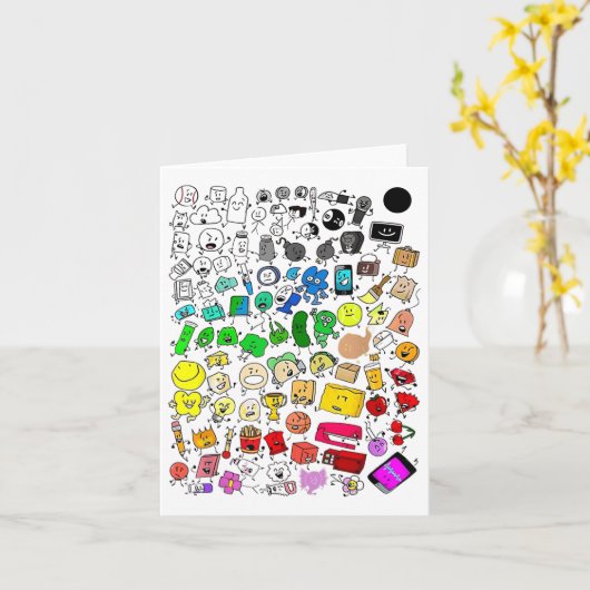 BFDI: Unbelebte Unsicherheit Alle Zeichen Karte (Gelbe Blume)