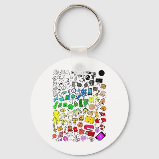 BFDI: Unbelebte Unsicherheit Alle Zeichen Schlüsselanhänger (Vorderseite)