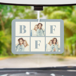 BFF 3 Foto-Collage beste Freundinnen Staubblau Autolufterfrischer