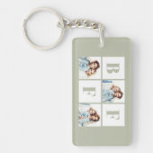 BFF 3 Photo Collage Best Friends Sage Green Schlüsselanhänger (Vorderseite)
