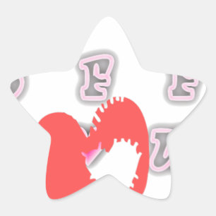 BFF. Beste Freunde für immer: Ich liebe dich Kunst Stern-Aufkleber