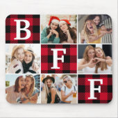 BFF Beste Freunde rote Karo-Andenkenbilder Mousepad (Vorne)