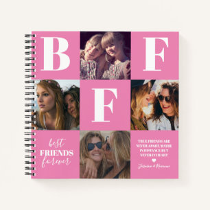 BFF-Beste-Freundinnen-Foto-Collage Rosa Mädchensty Notizblock