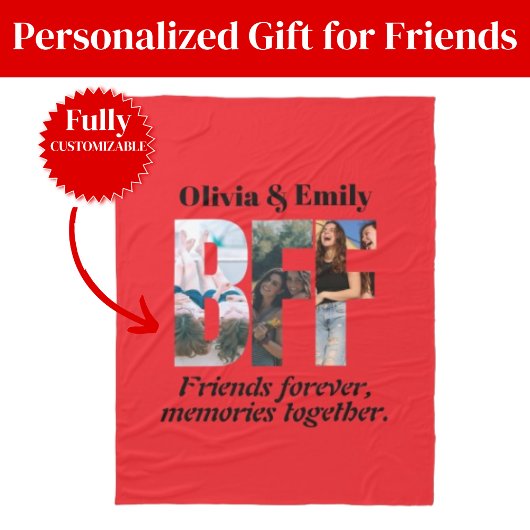 BFF-Foto-Fleece-Decke – Personalisiertes Geschenk Fleecedecke