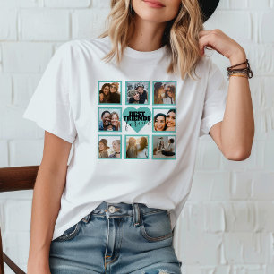 BFF Insta Foto Collage Türkises Herz T-Shirt